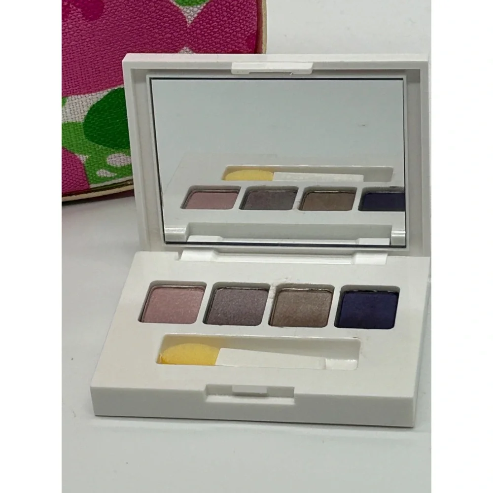 Vtg ESTEE LAUDER Cosmetic‎ Makeup Bag by LILLY PULITZER w/ Eyeshadow Pallet NOS